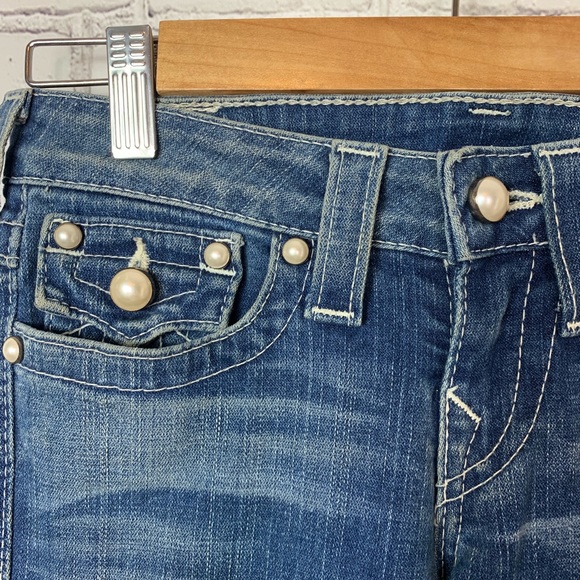 🌈3X$25⚡️True Religion Pearl Straight Leg Jeans 26 - Picture 3 of 8